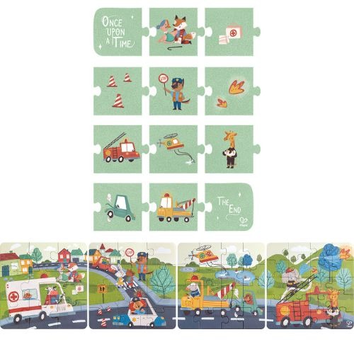 Hape 4 in 1 Rescue Vehicles Puzzle