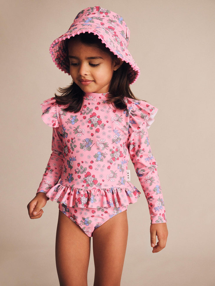 Strawberry Garden Frill Swimsuit - Strawberry