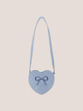 Denim Bow Heart Handbag