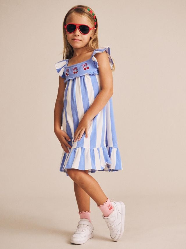 Seaside Cherry Stripe Dress - Almond/Milk v2