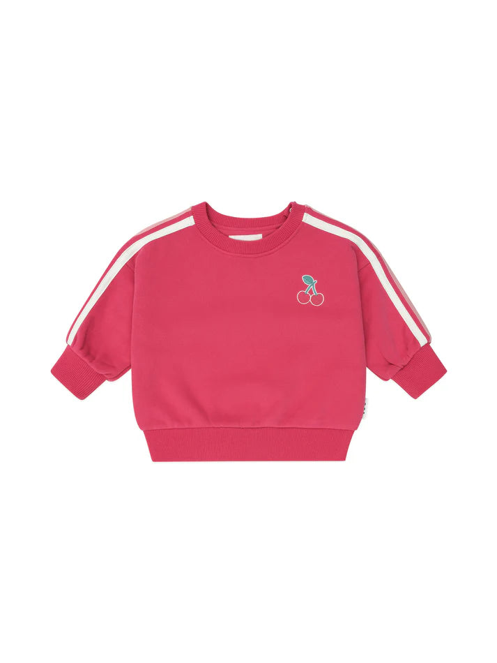 Cherry Racer Stripe Sweatshirt Last Sizes Was $85 Now