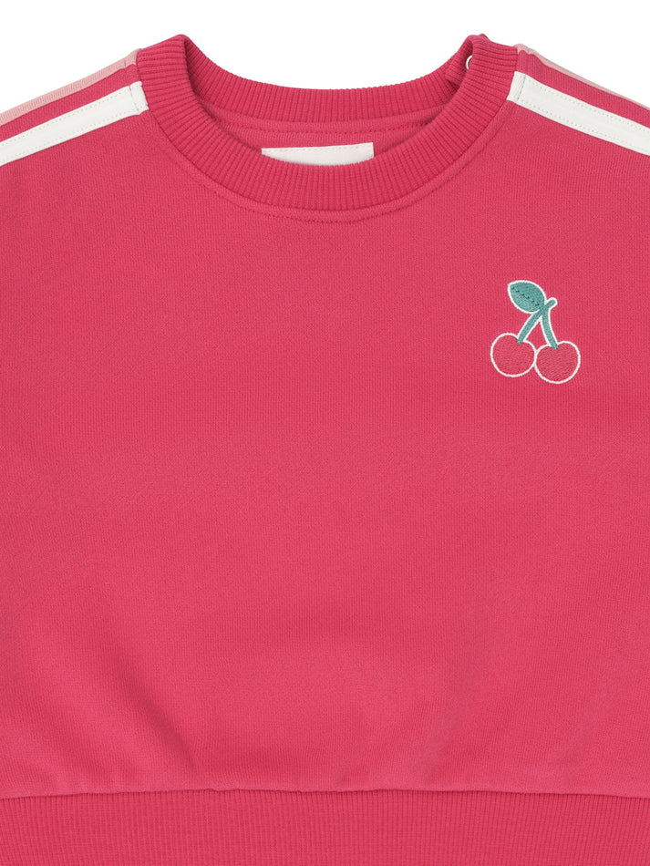 Cherry Racer Stripe Sweatshirt Last Sizes Was $85 Now