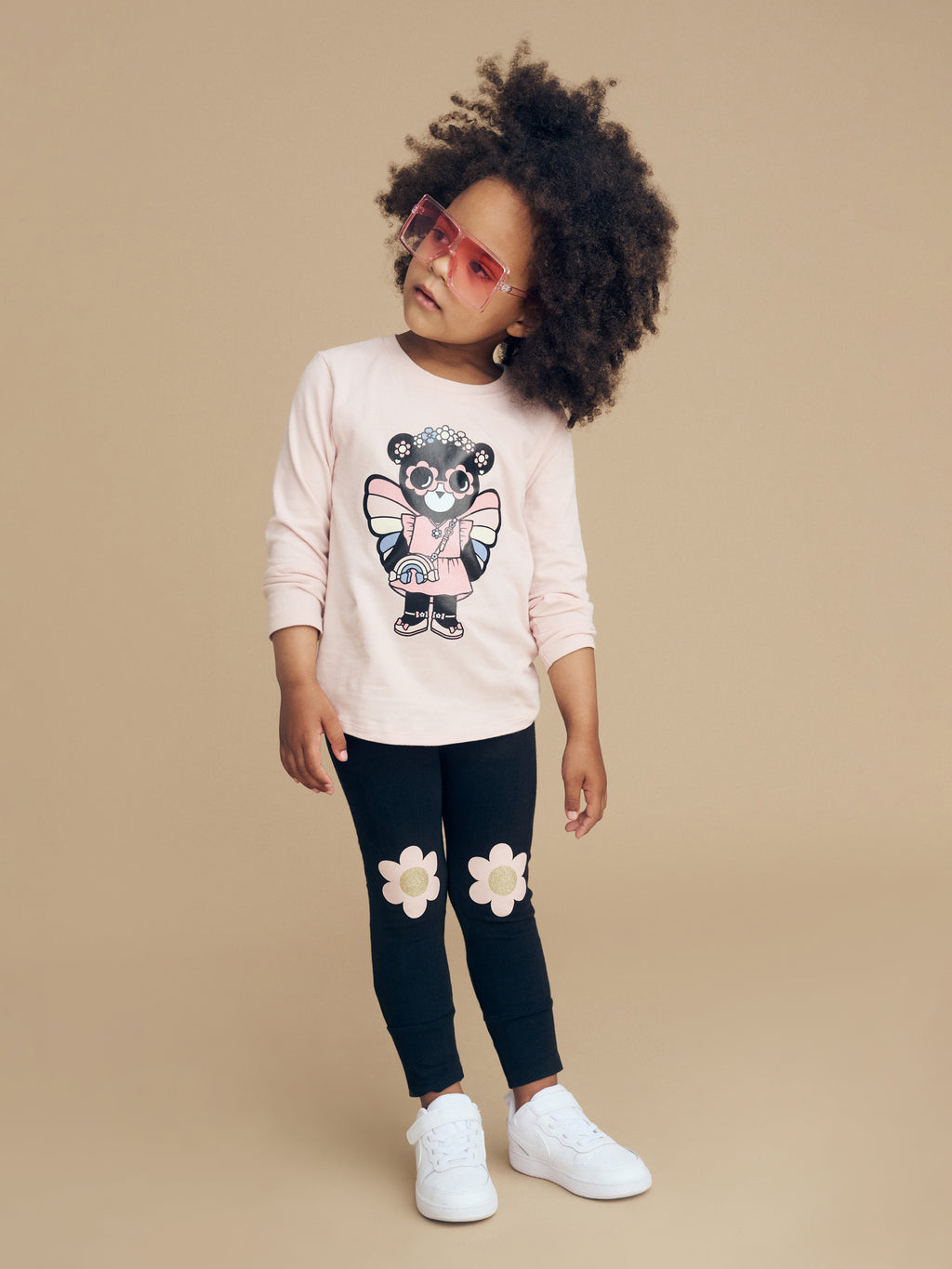 Flower Knee Legging - Black Was $59.90 Now
