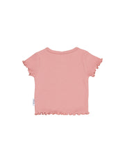 Dusty Rose Rib Tee - Rose Was $49.90 NOW