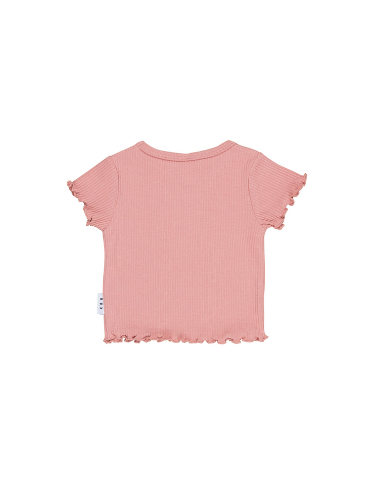 Dusty Rose Rib Tee - Rose Was $49.90 NOW
