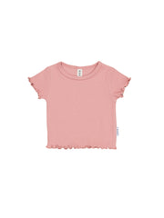 Dusty Rose Rib Tee - Rose Was $49.90 NOW