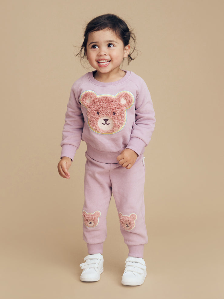 Rainbow Fur Bear Sweatshirt - Lilac Was $80 Now