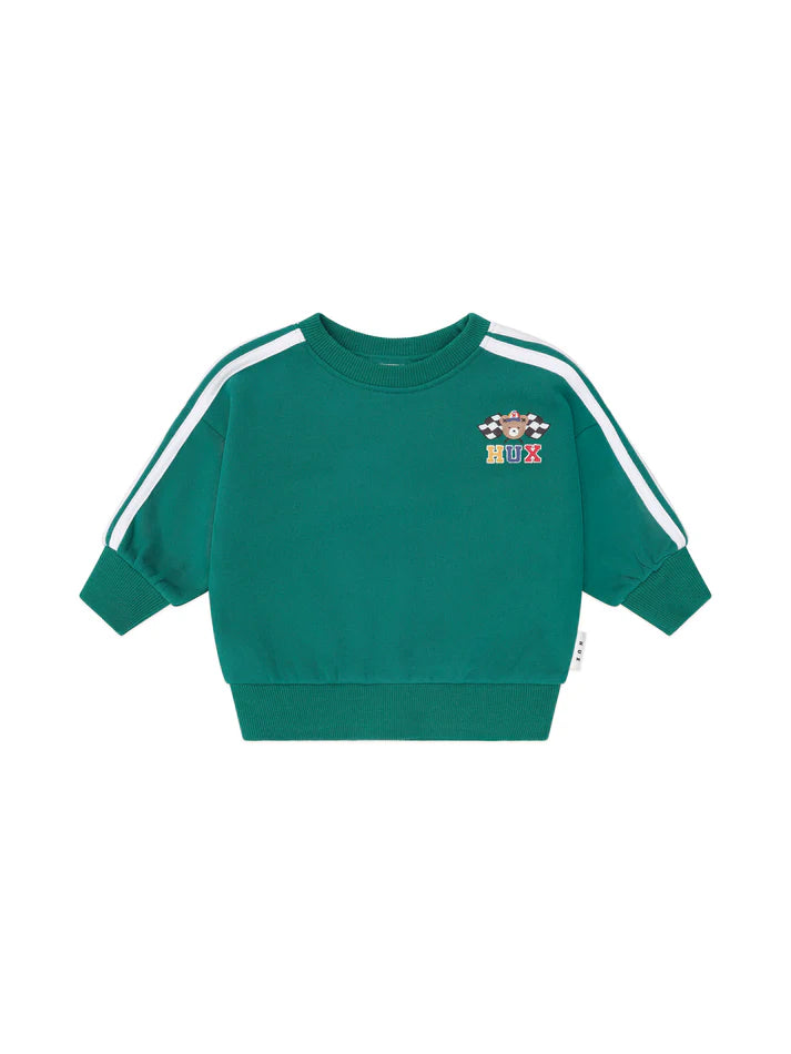 Racer Stripe Sweatshirt - Emerald Was $85 Now