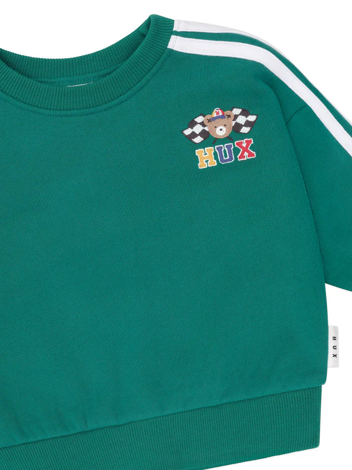 Racer Stripe Sweatshirt - Emerald Was $85 Now