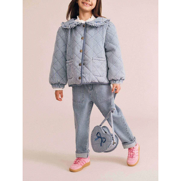 Denim Bow Heart Handbag