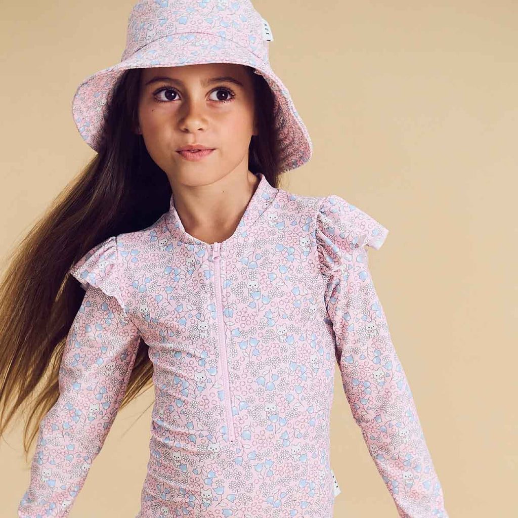 Bluebell Floral Swim Hat - Cherry Blossom Was $50 Now