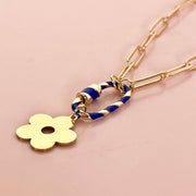 Striped Carabiner Flower Necklace