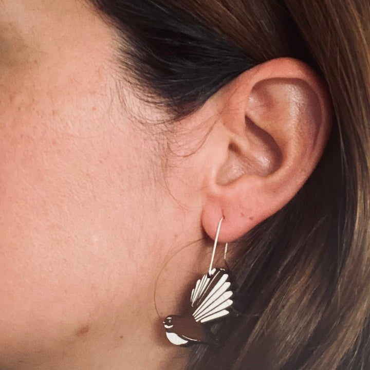 Fantail/Piwakawaka Rimu Earrings