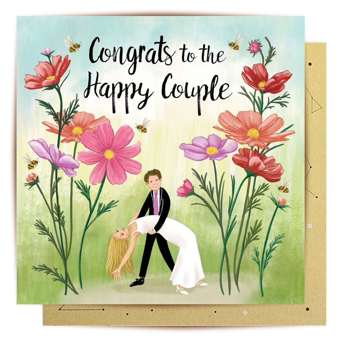Dance Among The Flowers Wedding Card