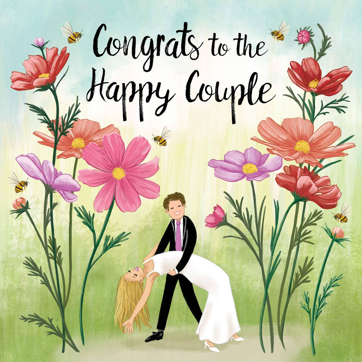 Dance Among The Flowers Wedding Card