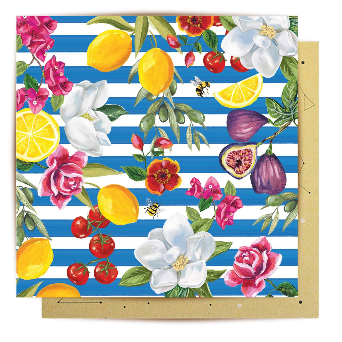Mediterranean Summer Pattern Birthday Card
