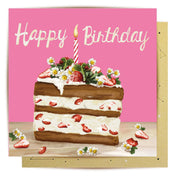 Strawberry Cake Birthday Card