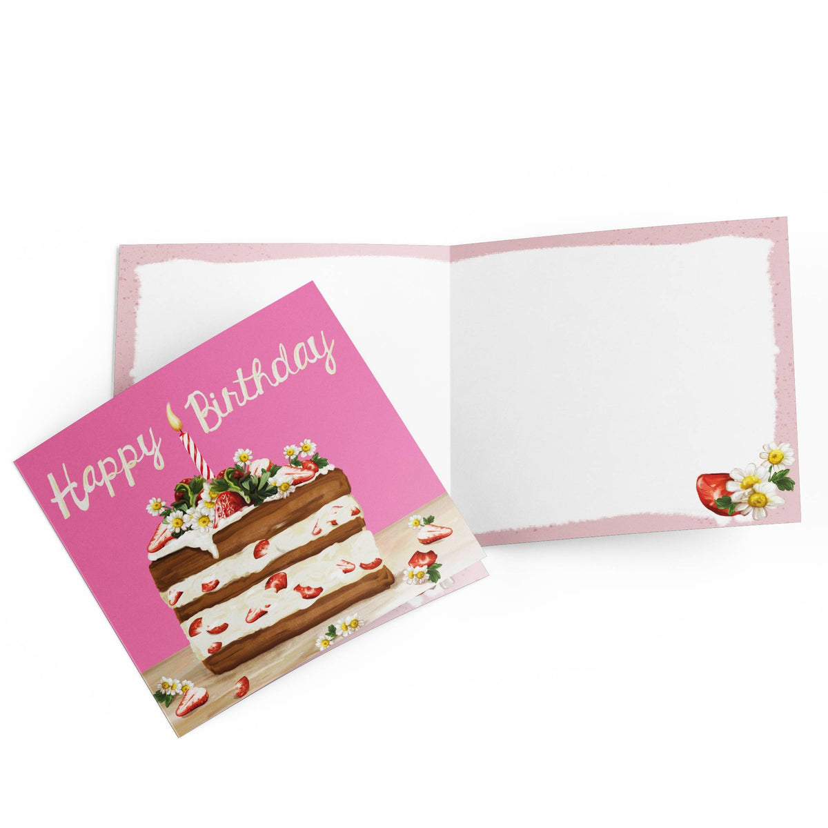 Strawberry Cake Birthday Card