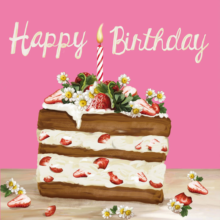 Strawberry Cake Birthday Card