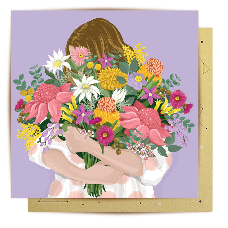 Bouquet Hug Card