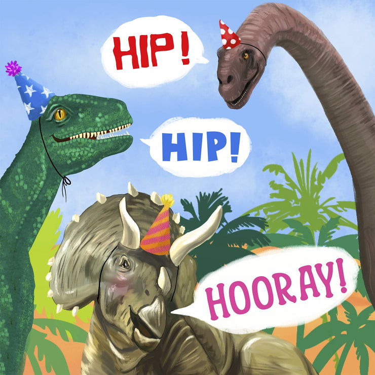 Dino Hip Hip Hooray Card
