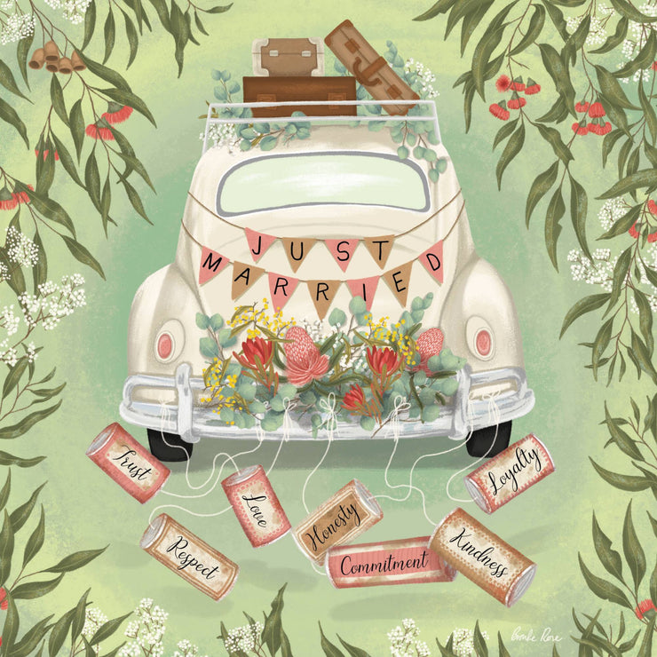 Just Married Wedding Card