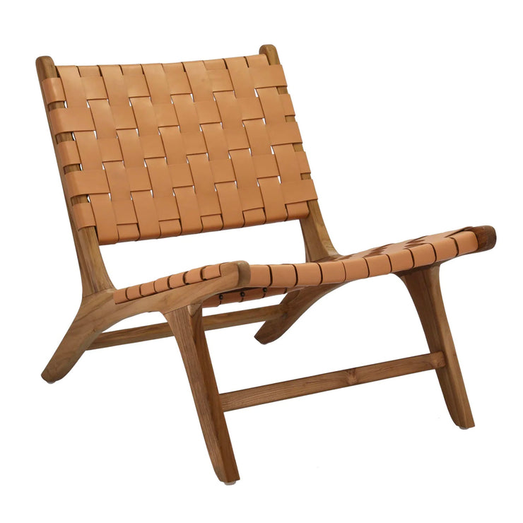 Leather Teak Lounge Chair