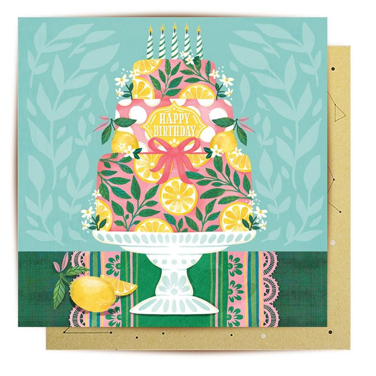 Lemon Birthday Cake Card