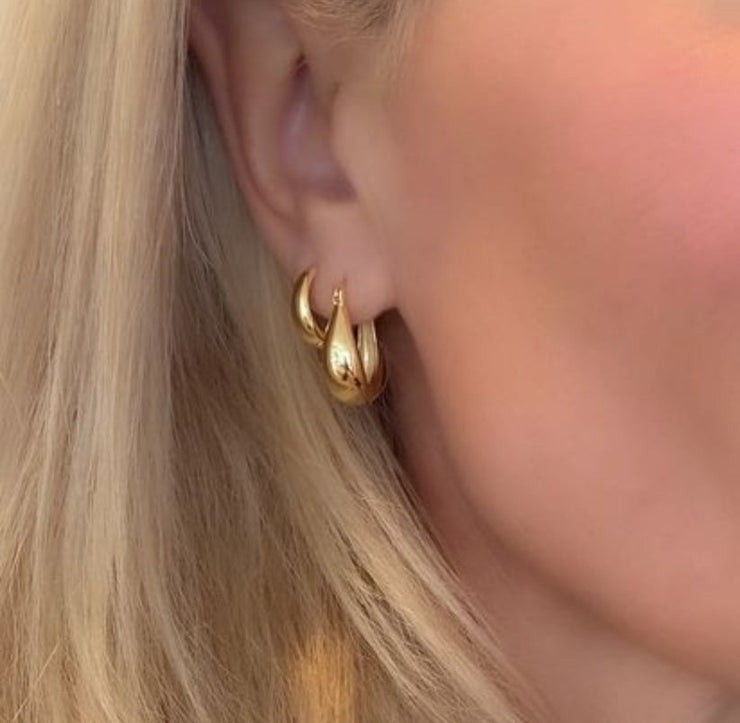 Flared Sleeper Earrings - Gold