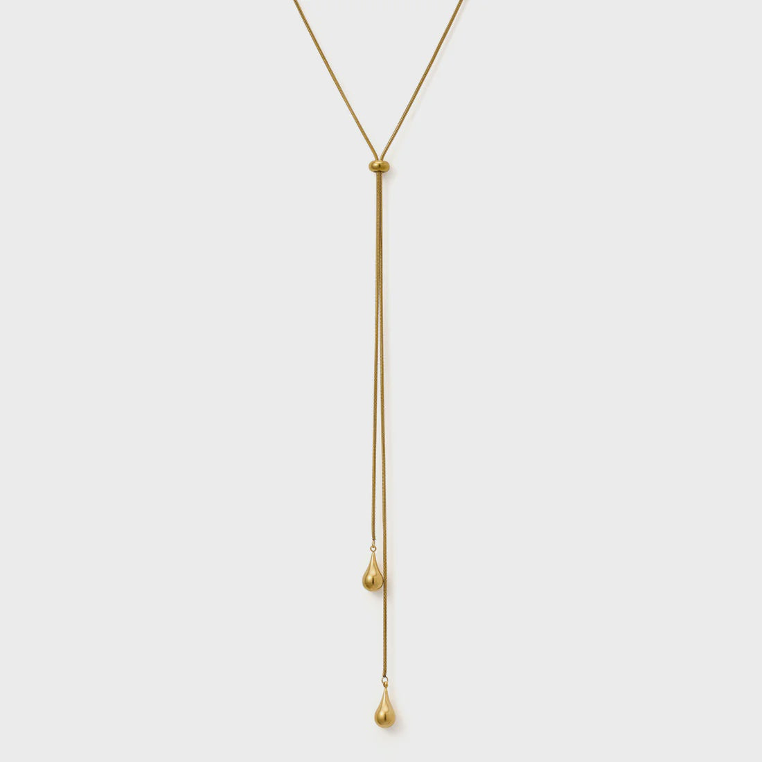 Adjustable Tear Drop Necklace - Gold