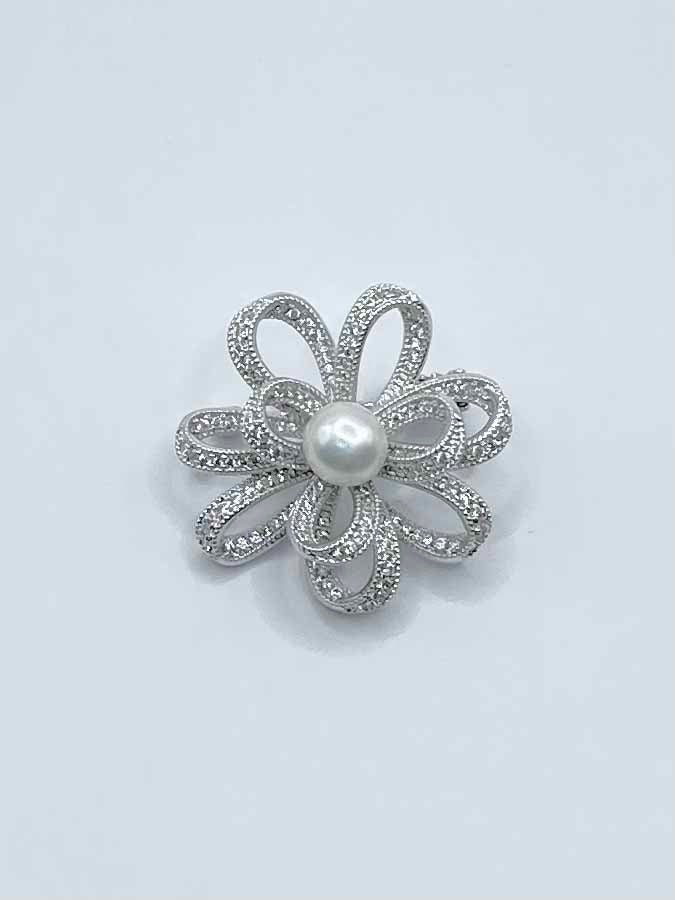 Diamante Brooch - Loopy Flower