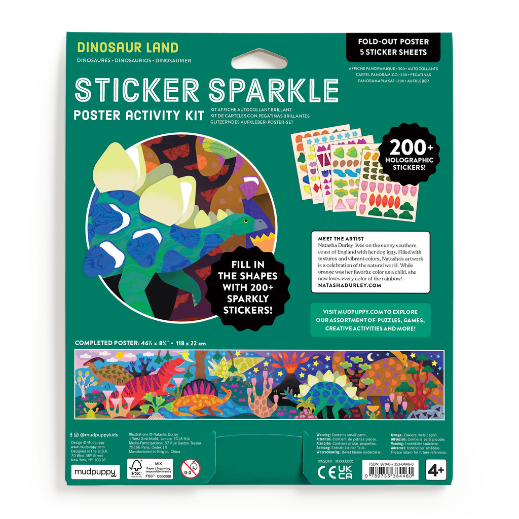 Dinosaur Land Sticker Sparkles Poster Activity Kit