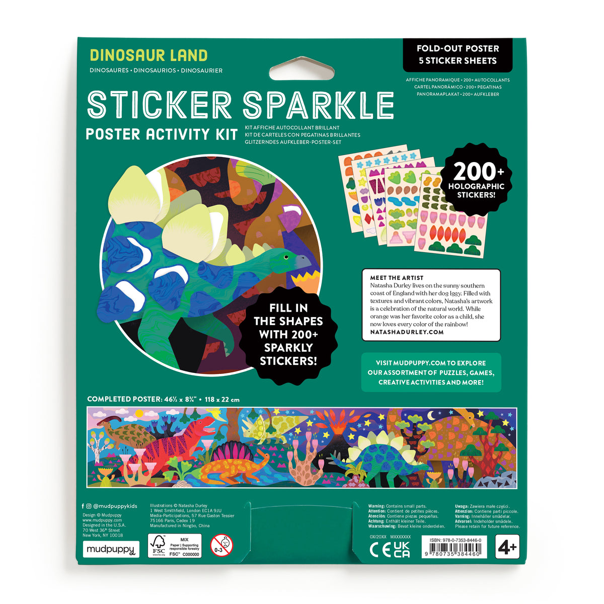 Dinosaur Land Sticker Sparkles Poster Activity Kit