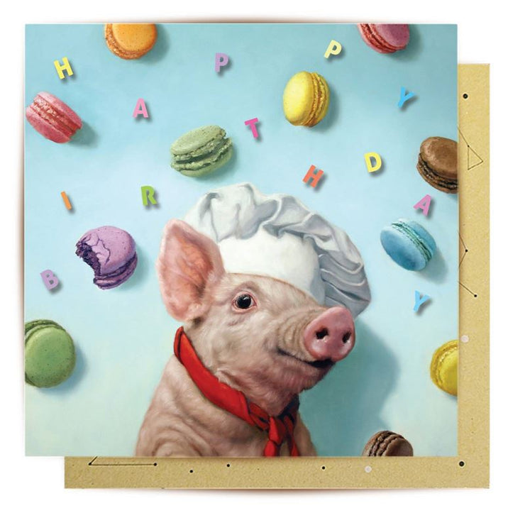 Macaron Pig Card