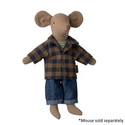 Maileg Outfit -  Brown Checked Shirt & Pants for Dad Mouse