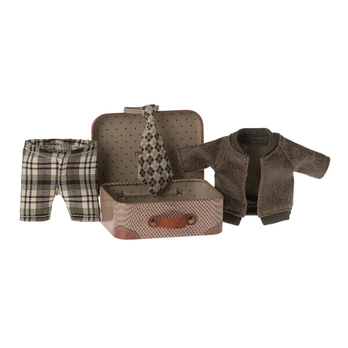 Maileg Grandpa Jacket, Pants & Tie in Suitcase