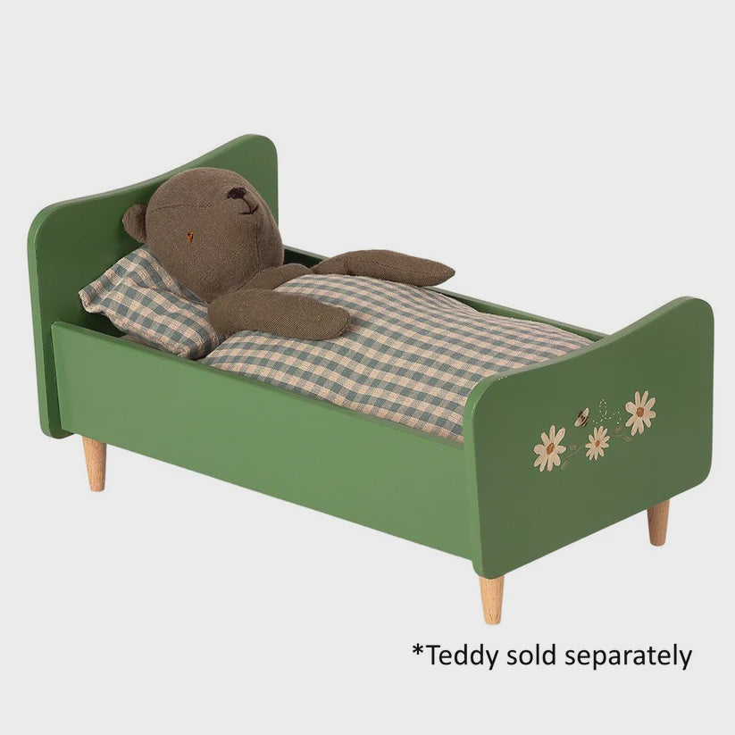 Maileg Wooden Bed Dusty Green for Teddy Dad