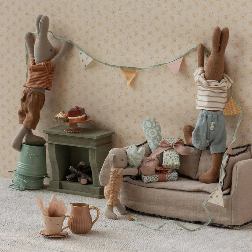 Maileg Miniature Fireplace - Dusty Green