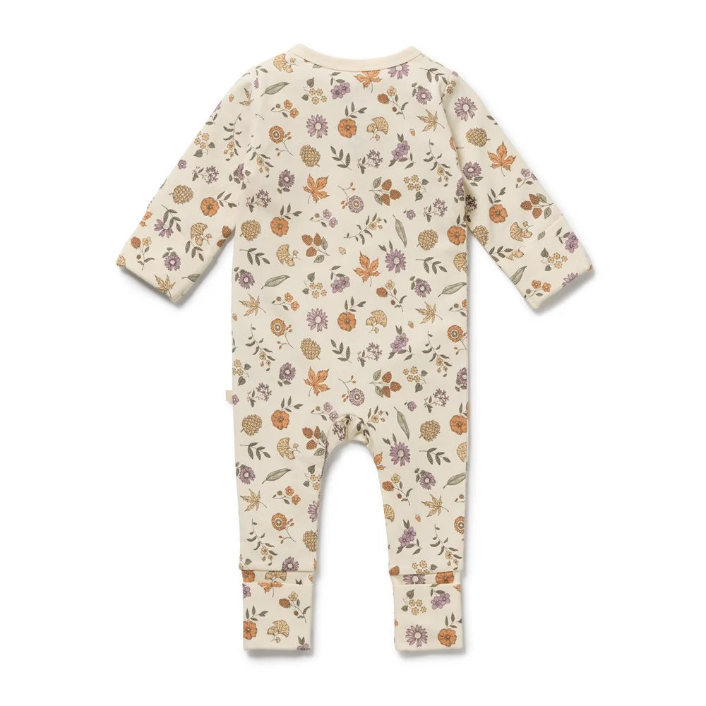 Organic Zipsuit with Feet - Maple Glow