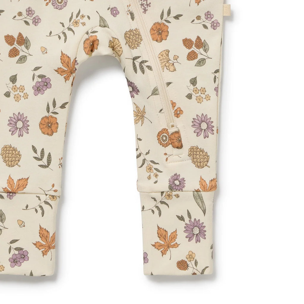 Organic Zipsuit with Feet - Maple Glow
