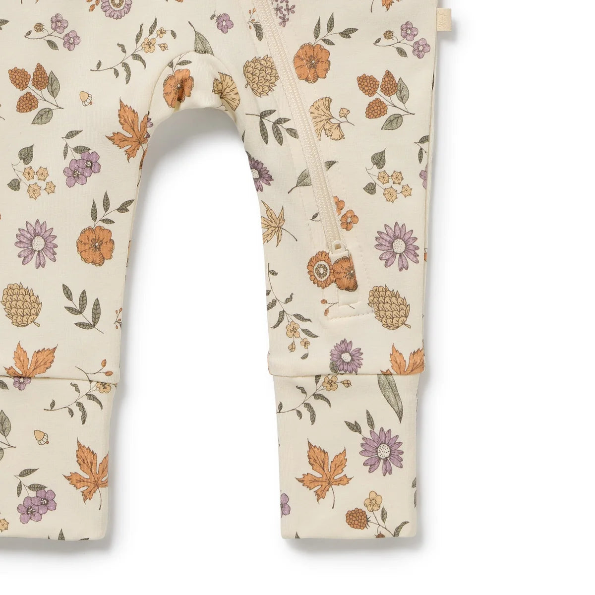 Organic Zipsuit with Feet - Maple Glow