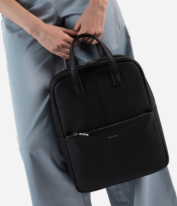 Vegan Backpack - Thebe Grain Black