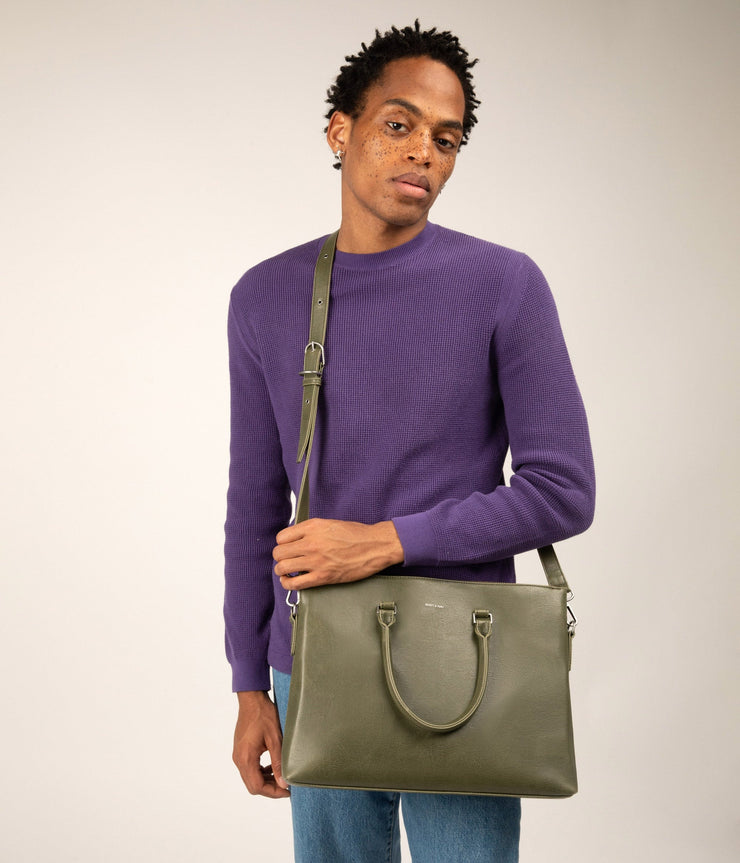 Vegan Briefcase - Alban Vintage Black Was $320 Now