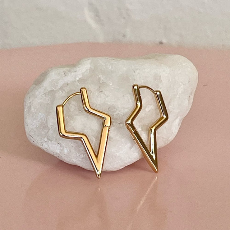 Midi Lightning Bolt - Gold Huggies