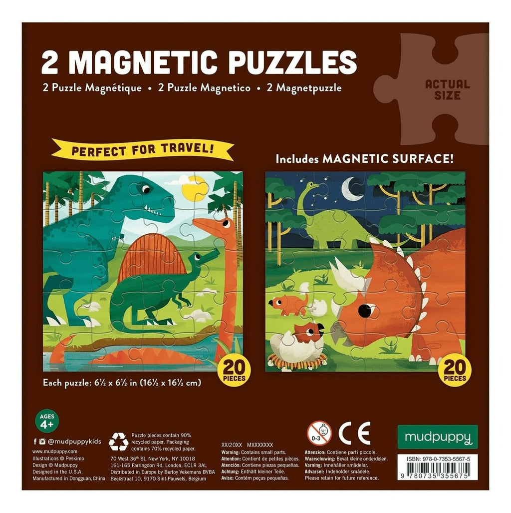 Magnetic Puzzle Mighty Dinosaurs - 2 x 20 Piece