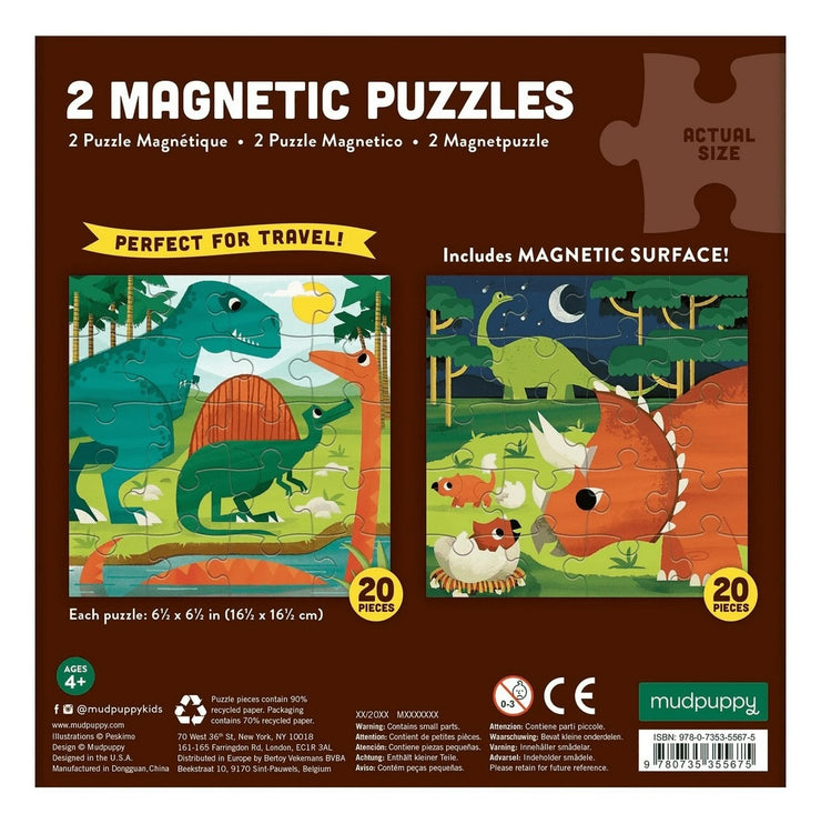 Magnetic Puzzle Mighty Dinosaurs - 2 x 20 Piece