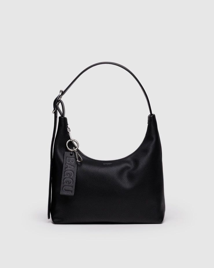 Baggu Mini Rcycled Leather Shoulder Bag - Black