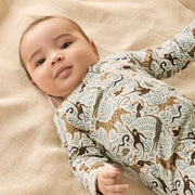 Mini Jungle Organic Zipsuit w Feet