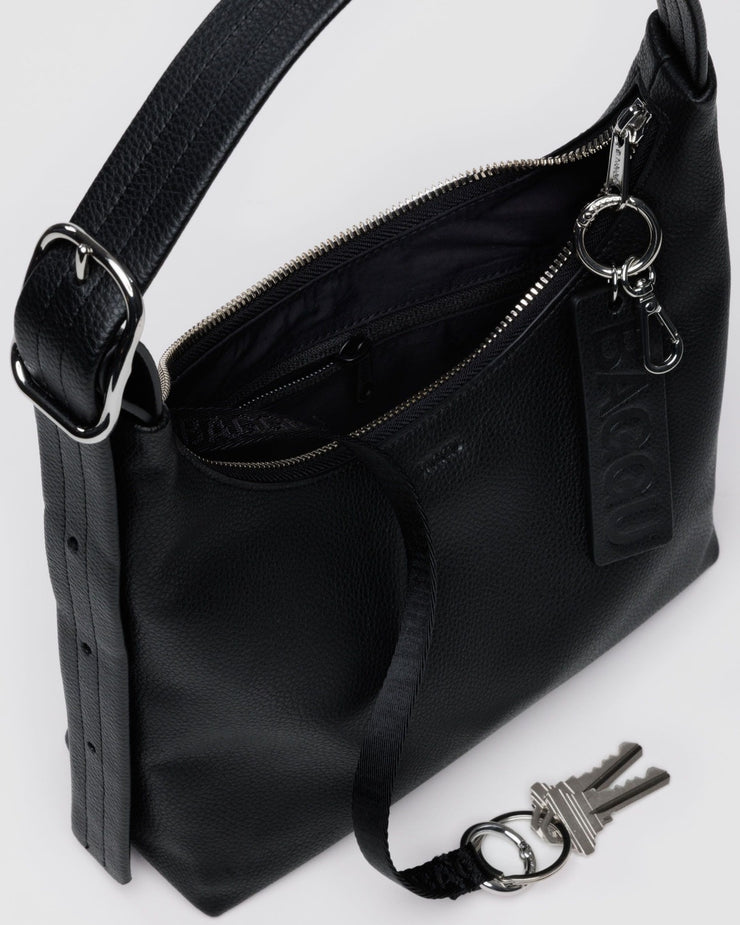 Baggu Mini Rcycled Leather Shoulder Bag - Black