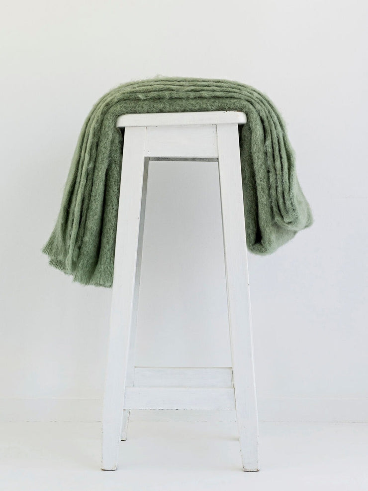 Mohair Throw - Olive